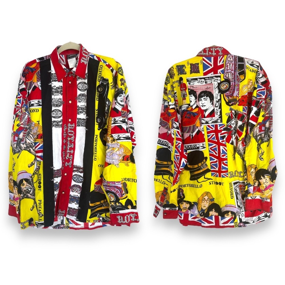 Versace 90s Rock Royalty Beatles Oxford British Button down shirt XXL